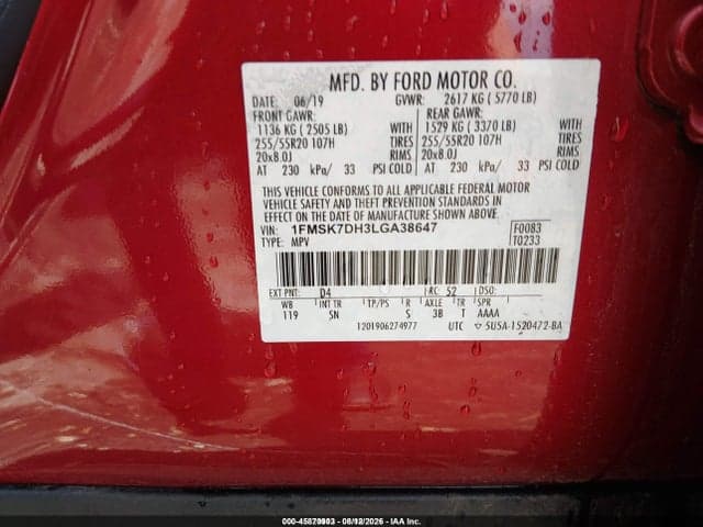 2020 FORD EXPLORER XLT 9