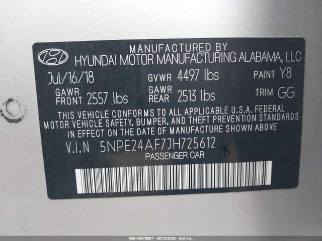 2018 HYUNDAI SONATA SE 9