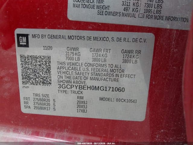 2021 CHEVROLET SILVERADO 1500 4WD SHORT BED CUSTOM 9