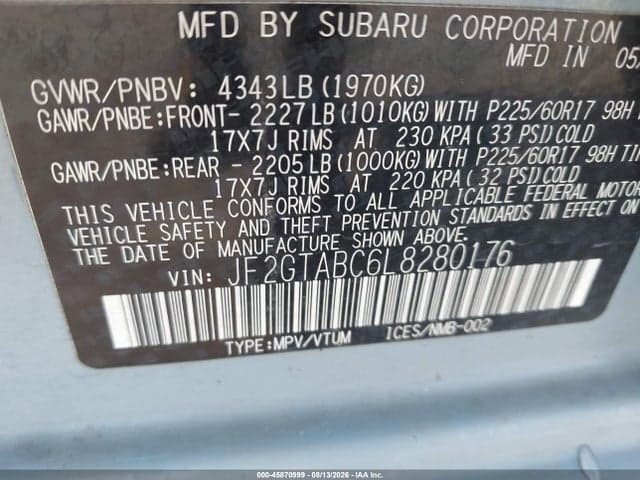 2020 SUBARU CROSSTREK 9