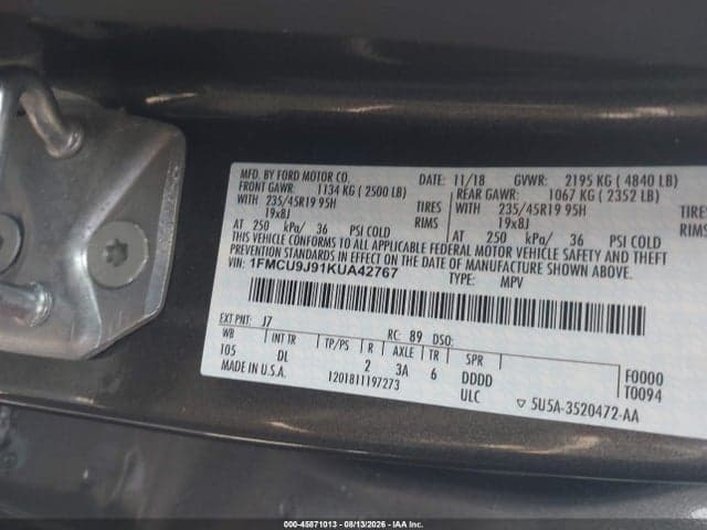 2019 FORD ESCAPE TITANIUM 9