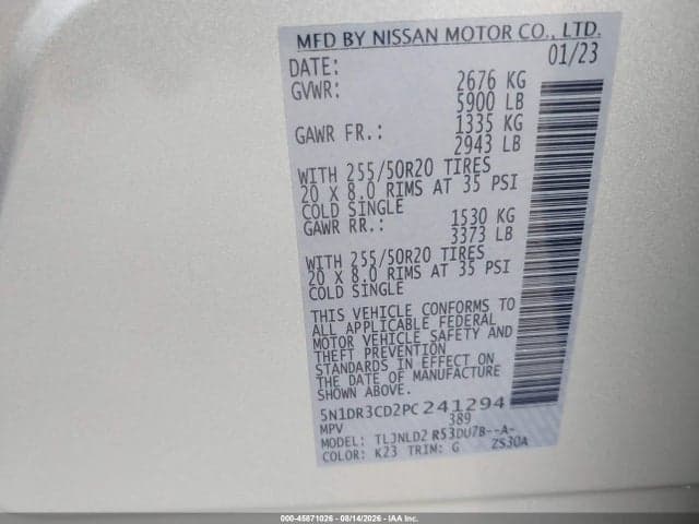 2023 NISSAN PATHFINDER SL 4WD 9