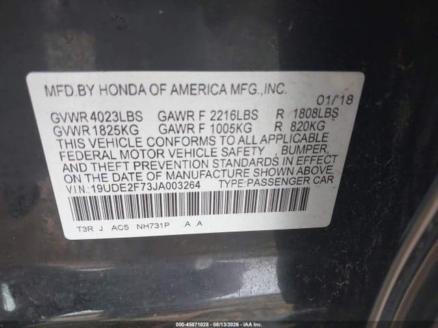 2018 ACURA ILX PREMIUM PACKAGE/TECHNOLOGY PLUS PACKAGE 9