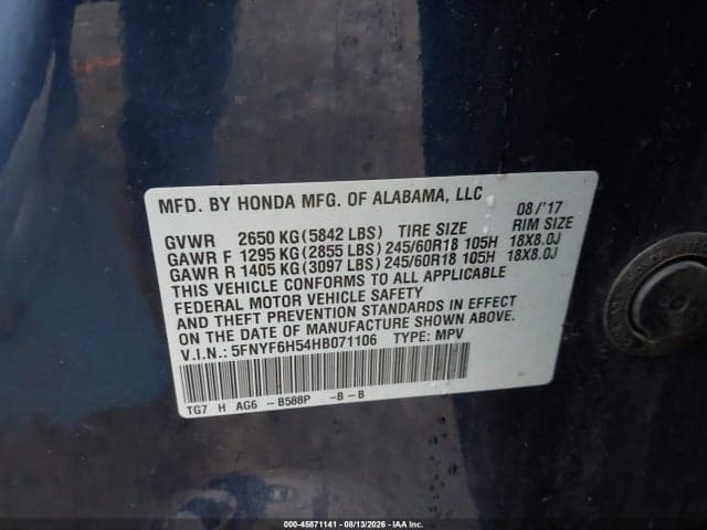 2017 HONDA PILOT EX-L 9
