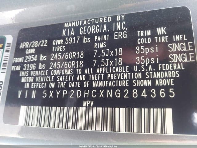 2022 KIA TELLURIDE LX 9