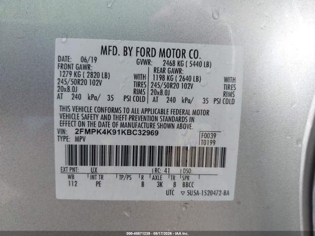 2019 FORD EDGE TITANIUM 9