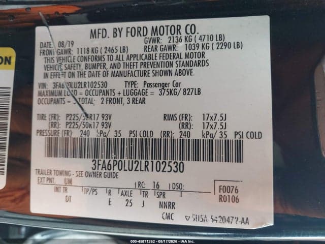 2020 FORD FUSION HYBRID SE 9