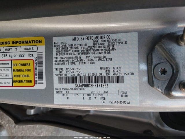 2017 FORD FUSION SE 9