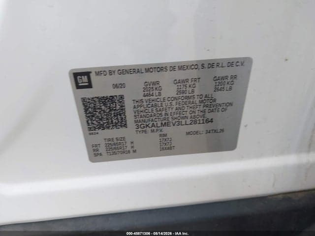 2020 GMC TERRAIN FWD SLE 9