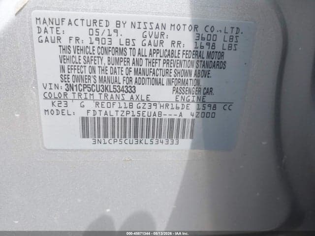 2019 NISSAN KICKS SR 9