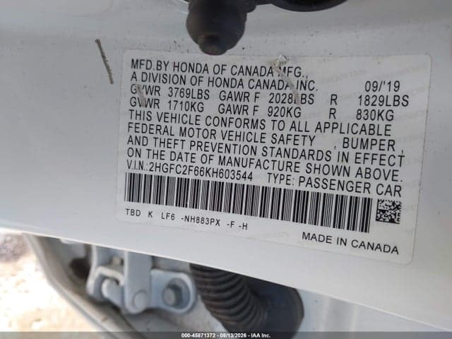 2019 HONDA CIVIC LX 9