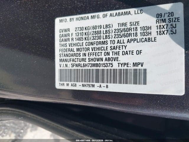 2021 HONDA ODYSSEY EX-L 9