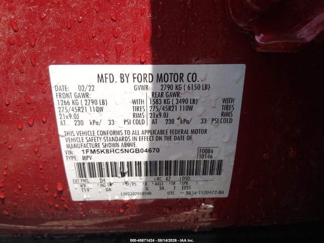2022 FORD EXPLORER PLATINUM 9