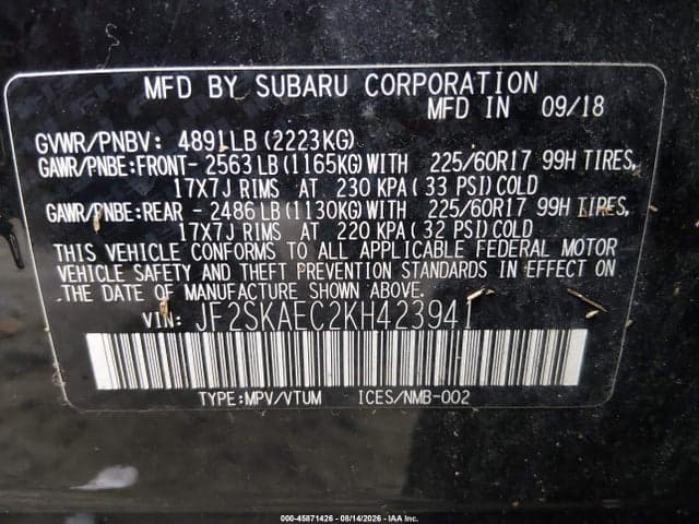 2019 SUBARU FORESTER PREMIUM 9