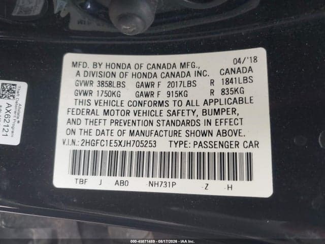 2018 HONDA CIVIC SI 9