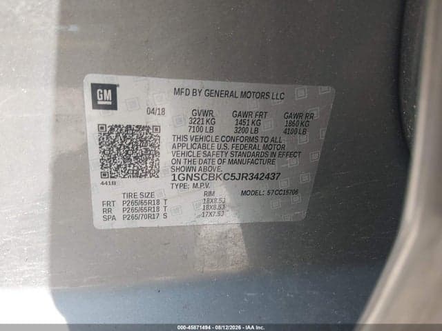 2018 CHEVROLET TAHOE LT 9