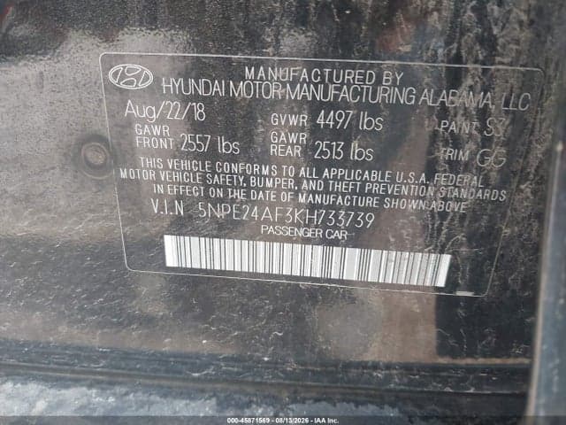 2019 HYUNDAI SONATA SE 9