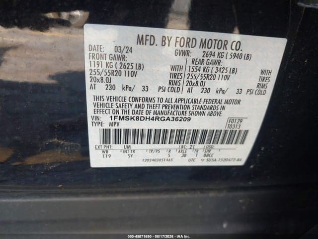 2024 FORD EXPLORER XLT 9