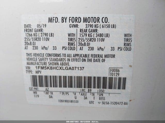 2020 FORD EXPLORER PLATINUM 9