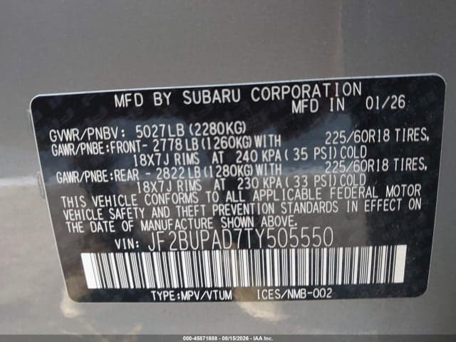 2026 SUBARU OUTBACK PREMIUM 9