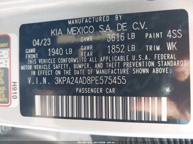 2023 KIA RIO S 9