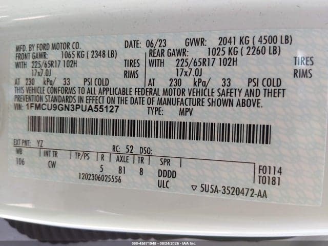 2023 FORD ESCAPE ACTIVE 9