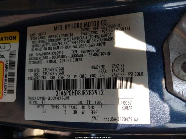 2018 FORD FUSION SE 9