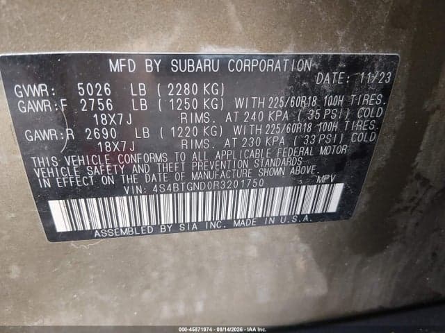 2024 SUBARU OUTBACK LIMITED XT 9
