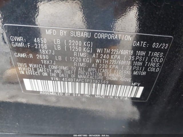 2023 SUBARU OUTBACK TOURING 9
