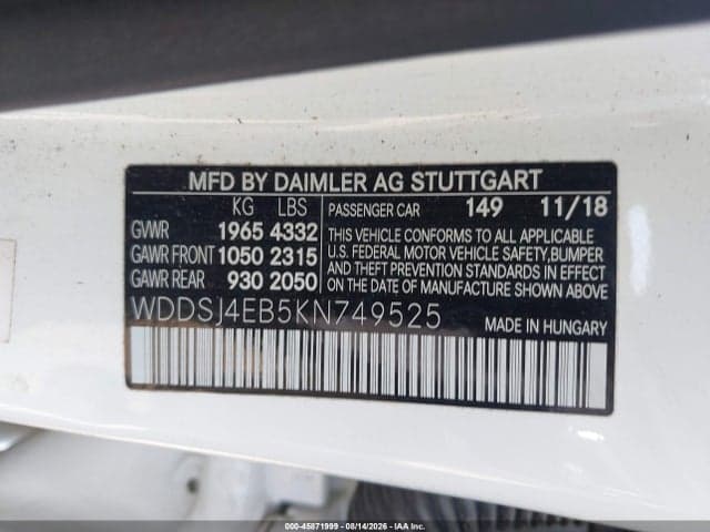2019 MERCEDES-BENZ CLA 250 9