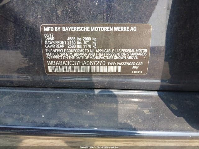 2017 BMW 320I XDRIVE 9
