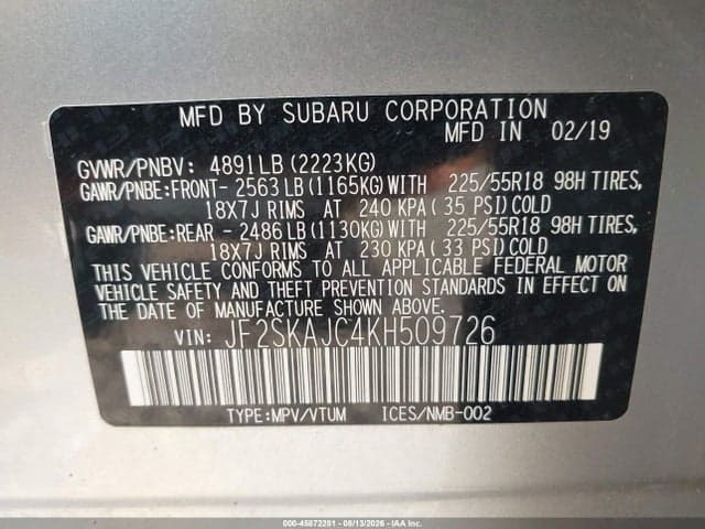 2019 SUBARU FORESTER SPORT 9