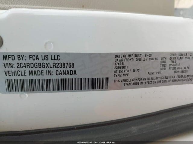 2020 DODGE GRAND CARAVAN SE 9