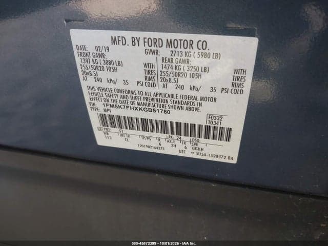 2019 FORD EXPLORER LIMITED 9