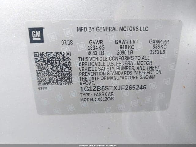 2018 CHEVROLET MALIBU 1LS 9