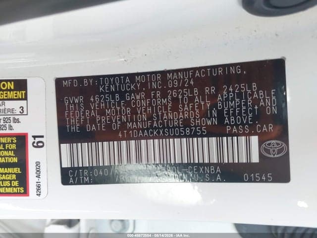 2025 TOYOTA CAMRY LE 9