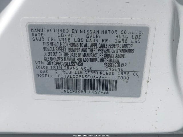 2020 NISSAN KICKS SV XTRONIC CVT 9