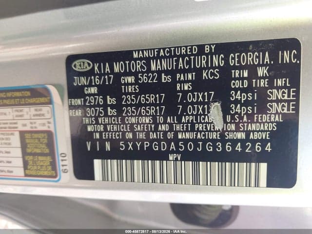 2018 KIA SORENTO 3.3L LX 9