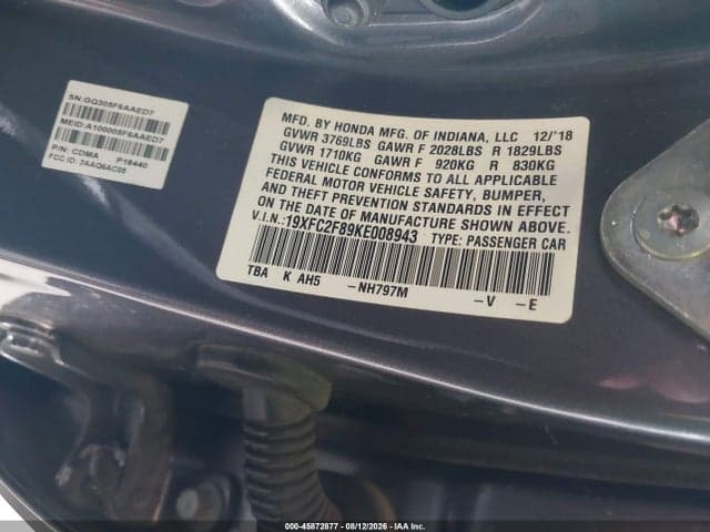 2019 HONDA CIVIC SPORT 9