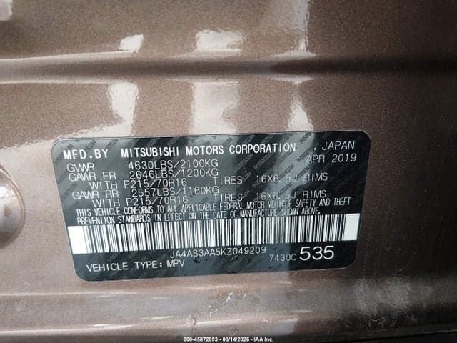 2019 MITSUBISHI ECLIPSE CROSS ES 9