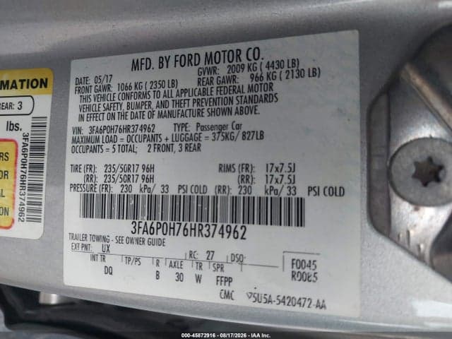 2017 FORD FUSION SE 9