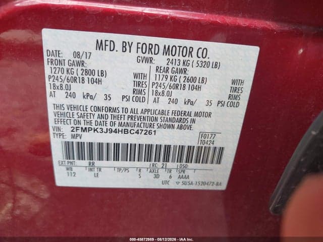 2017 FORD EDGE SEL 9