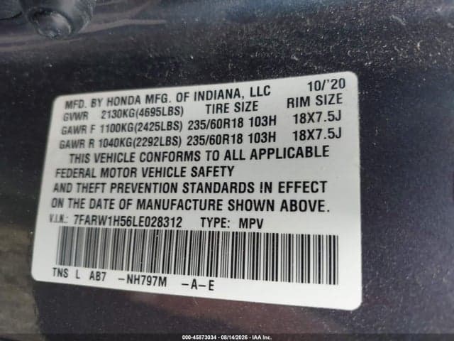 2020 HONDA CR-V 2WD EX 9
