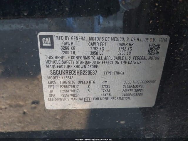 2017 CHEVROLET SILVERADO 1500 LT 9