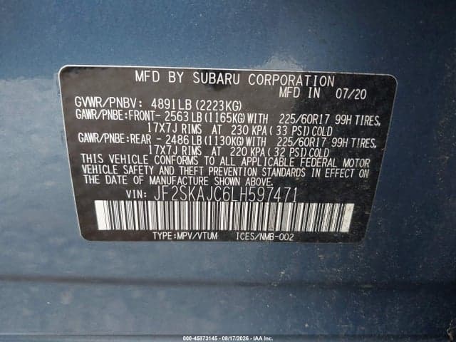 2020 SUBARU FORESTER PREMIUM 9