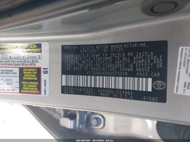 2025 TOYOTA CAMRY LE 9