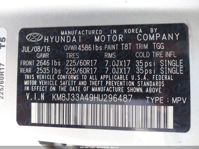 2017 HYUNDAI TUCSON SE 9