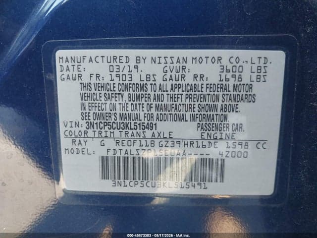 2019 NISSAN KICKS SV 9