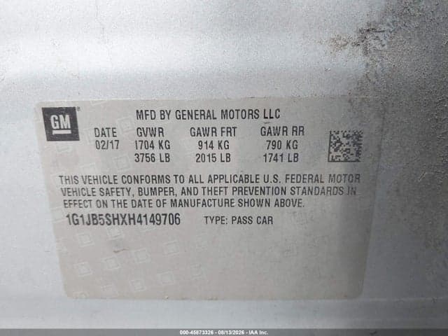 2017 CHEVROLET SONIC LS AUTO 9