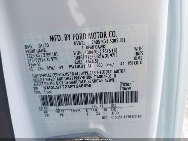 2023 FORD TRANSIT CONNECT XLT 9